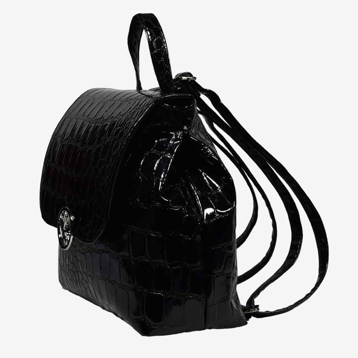 andromeda black croco backpack