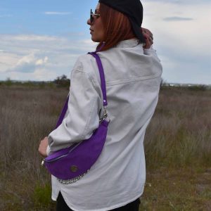 Belt bag purple suede