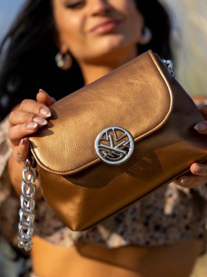 Τσαντα ωμου Andromeda mini bronze gold
