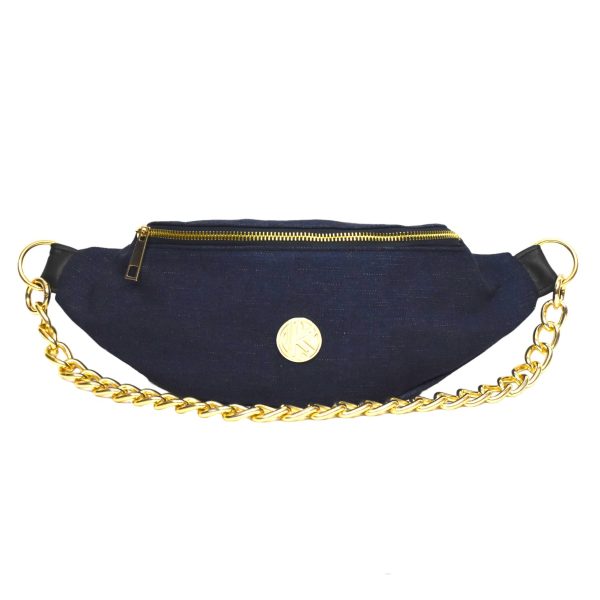 Belt bag blue jean with leather