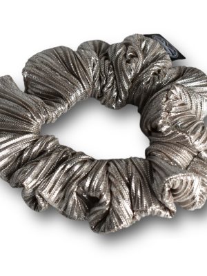 Scrunchy πλισέ ασημί