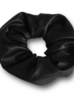 Scrunchy δερματίνη μαύρη