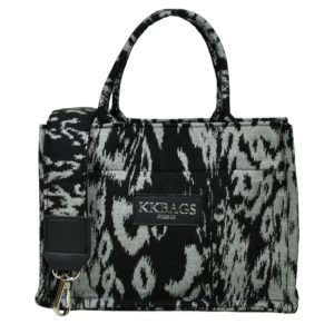 Tote bag Penelope leopard grey black