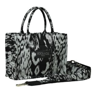 Tote bag Penelope leopard grey black