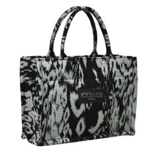 Tote bag Penelope leopard grey black