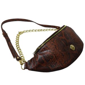 Belt bag Julia καφέ με μαύρο