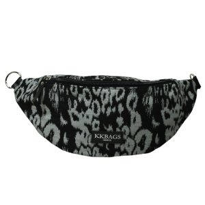 Belt bag Simona γκρι με μαυρο