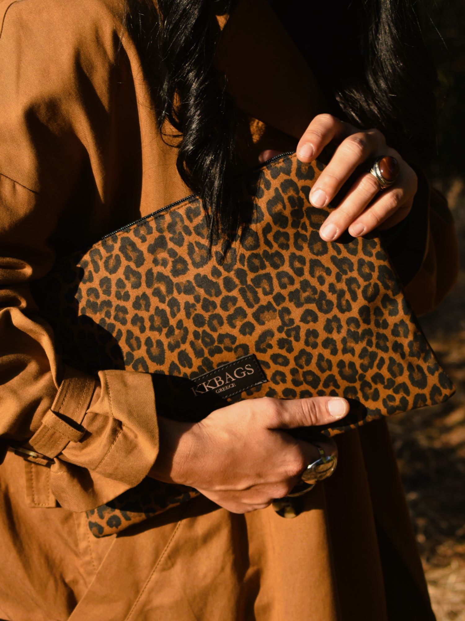 Τσάντα χειρός Zoe leopard brown