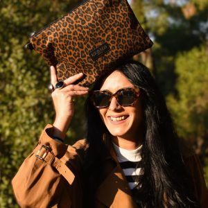 Τσάντα χειρός Zoe leopard brown