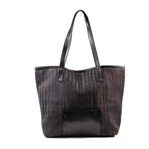 RAPHAELA BLACK RAFFIA ΤΣΑΝΤΑ ΩΜΟΥ