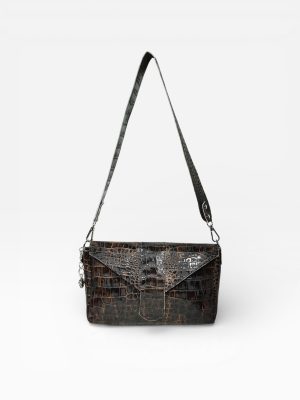 ΤΣΑΝΤΑ ΧΙΑΣΤΙ NERO CROCO BROWN LEATHER