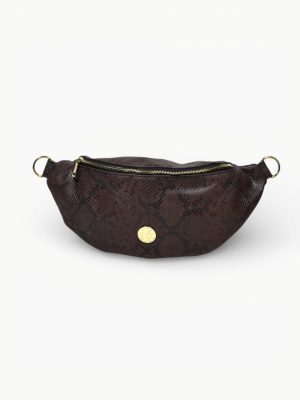 BELT BAG NAOMI SNAKE PRINT ΚΑΦΕ
