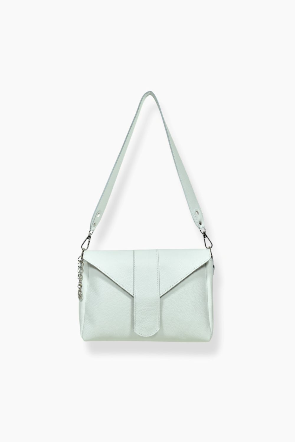 ΤΣΑΝΤΑ ΧΙΑΣΤΙ NERO WHITE LEATHER ΤΣΑΝΤΑ ΧΙΑΣΤΙ NERO WHITE LEATHER