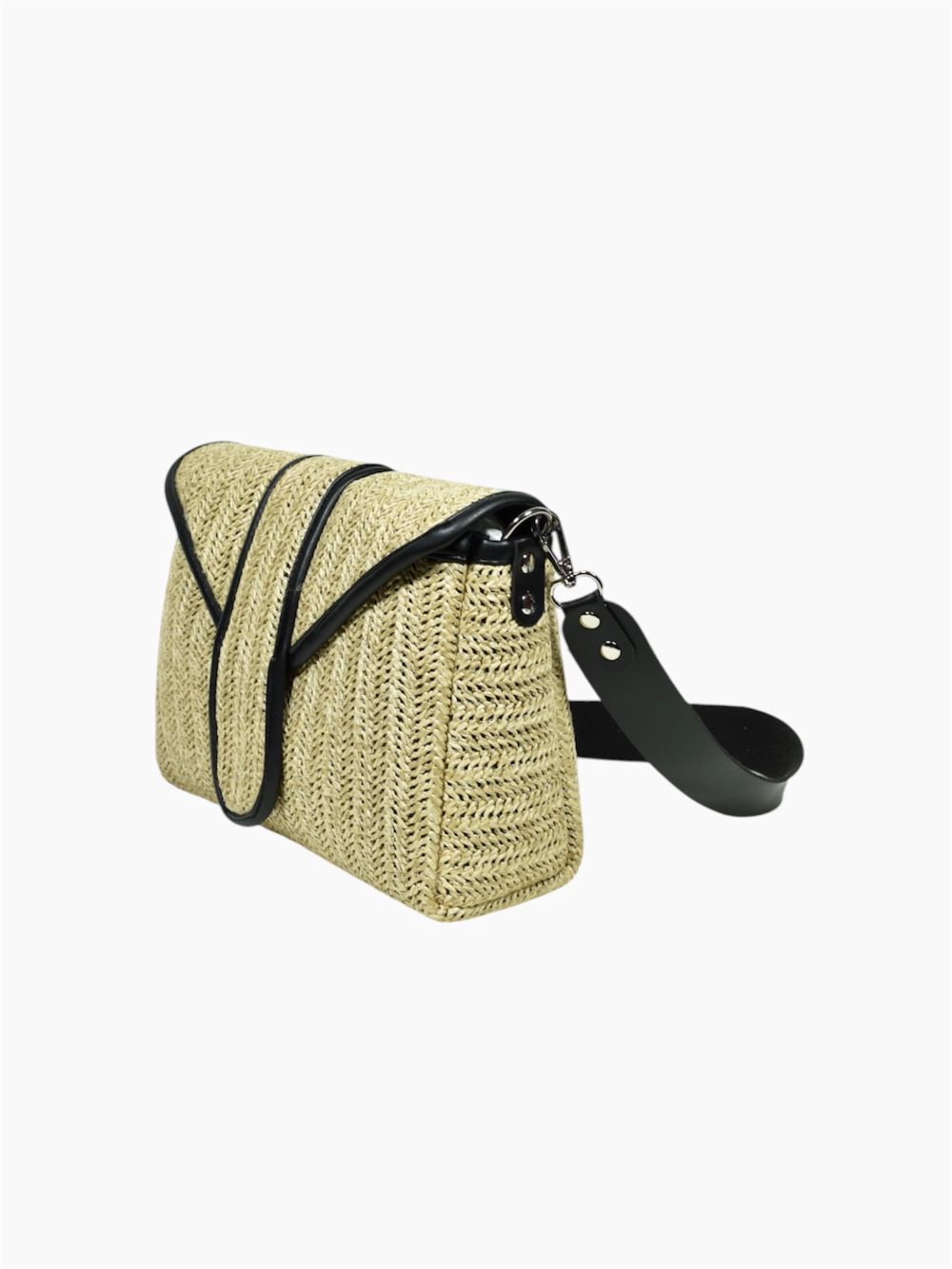 ΤΣΑΝΤΑ ΧΙΑΣΤΙ NERO NATURAL RAFFIA
